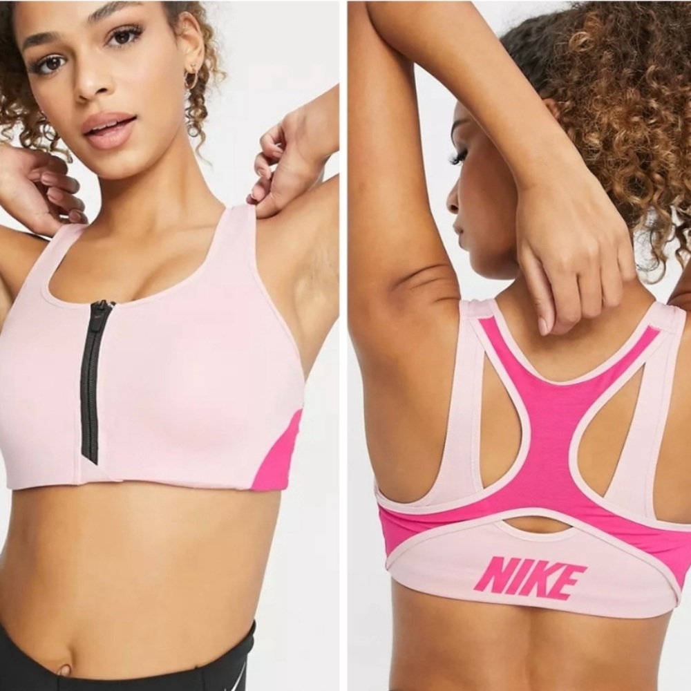 NIKE Two Tone Pink High Support Sports Bra